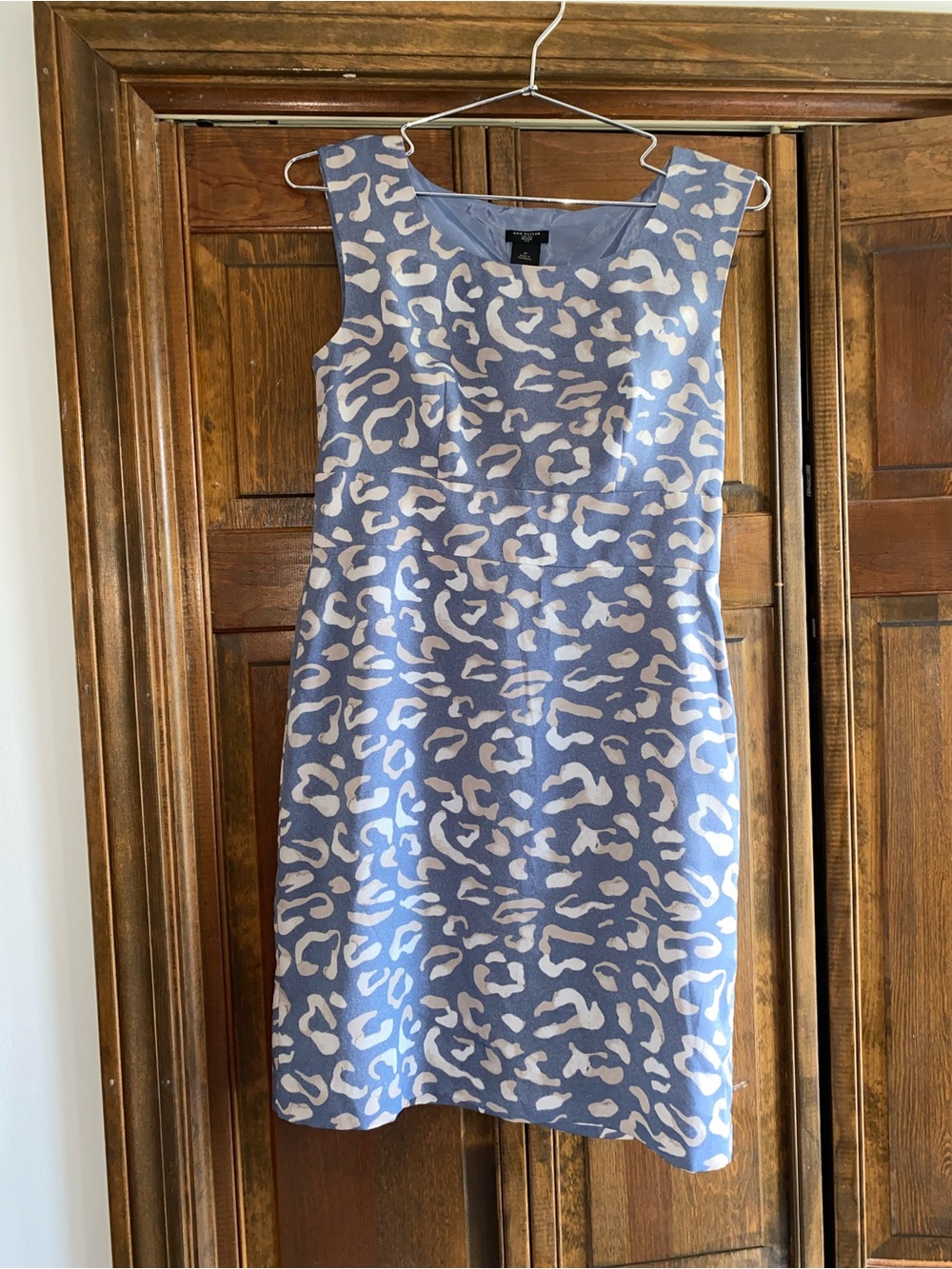 Ann Taylor Blue and White Animal Print Mini Dress